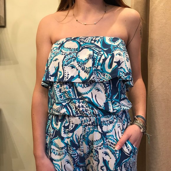 Lilly Pulitzer Ailsie  “Keep on Trunkin” Fits Sz 2-6 romper jumpsuit - Picture 4 of 5